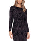 Betsy & Adam Women's Long Sleeve Shimmer Gown Black Size 14