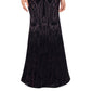 Betsy & Adam Women's Long Sleeve Shimmer Gown Black Size 14