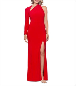 Aqua Women's One Shoulder Gown Red Size 12