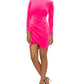 Betsy & Adam Women's Velvet Mock Neck Dress Pink Size 14