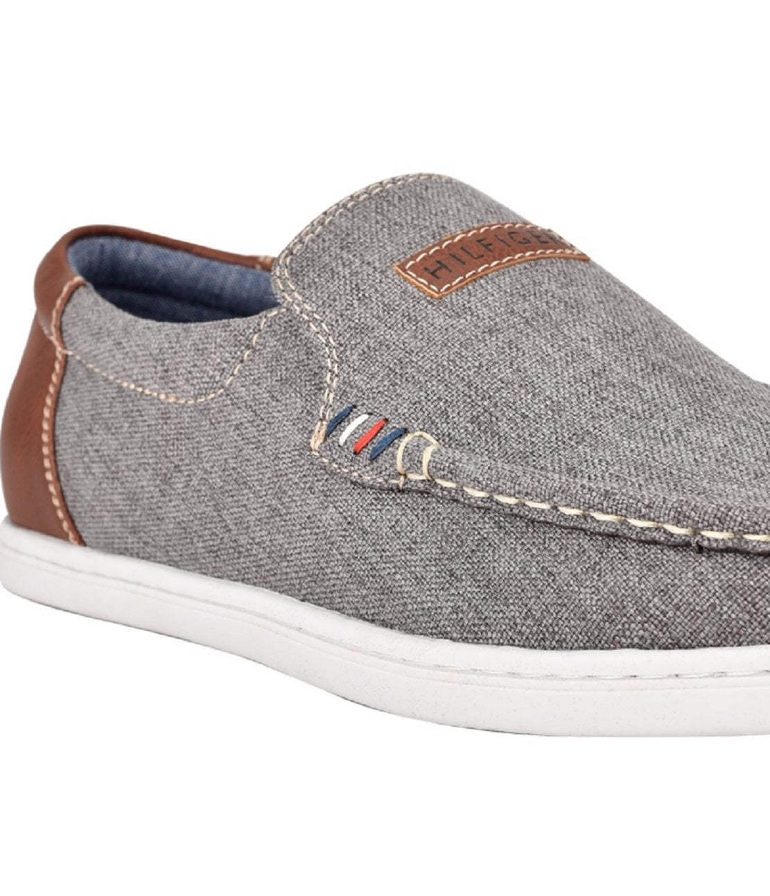 Tommy Hilfiger Men's Slip-On Carlid Linen Sneakers Shoes Gray Size 8.5 M