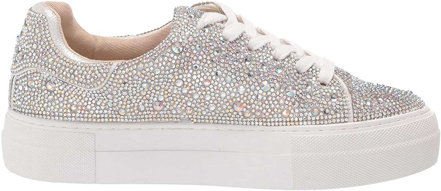 Betsey Johnson Women's Sidny Sneakers Shoes White Size 8.5 M