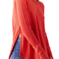 Free People Women's Thermal Long Sleeve Scoop Neck Top Red Size X-Small