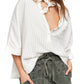 Free People Women's the Ava Oversize Shirt White Size Small