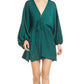Free People Women's Arzel Long Sleeve Minidress Green Size X-Large