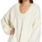 Free People Women's Blue Bell V-Neck Sweater Beige Size X-Small