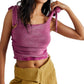 Free People Women's Boulevard Cotton Crop Top Purple Size X-Small