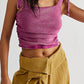 Free People Women's Boulevard Cotton Crop Top Purple Size Small
