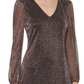 Kensie Women's Long Sleeve Shimmer Party Dress Black Size 4