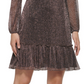 Kensie Women's Long Sleeve Shimmer Party Dress Black Size 4