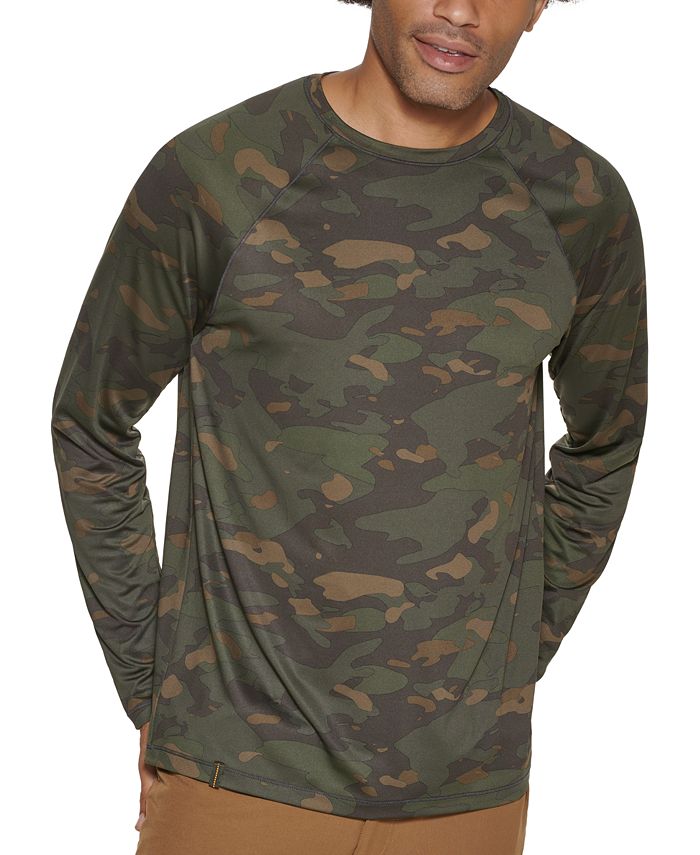 Bass Outdoor Men's Camouflage Base Layer Long Sleeve T-Shirt Green Size Large