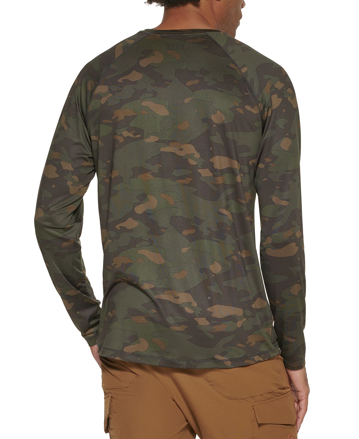 Bass Outdoor Men's Camouflage Base Layer Long Sleeve T-Shirt Green Size Large