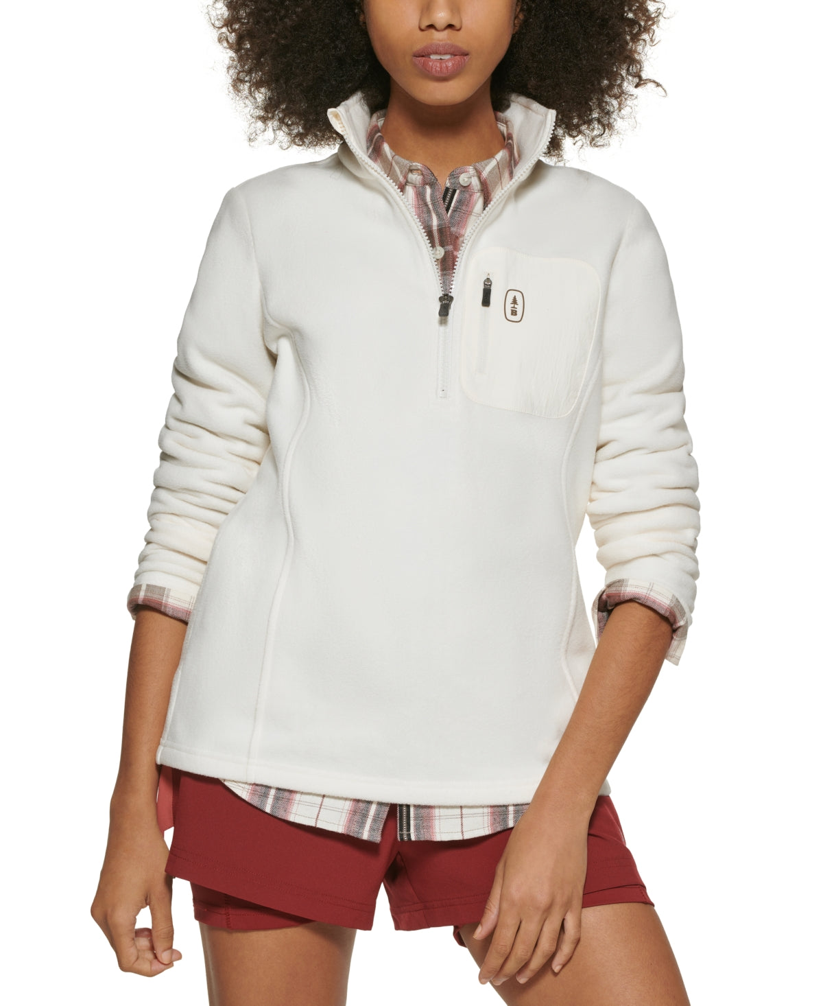 Bass Outdoor Women's Highline Trail Half Zip Fleece Jacket White Size X-Small