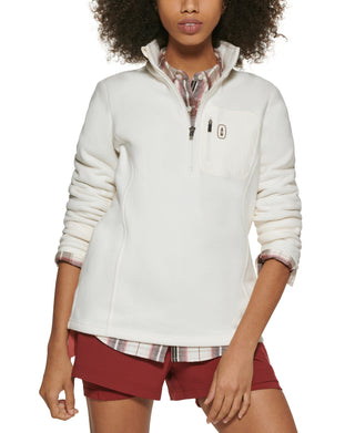 Bass Outdoor Women's Highline Trail Half Zip Fleece Jacket White Size X-Small