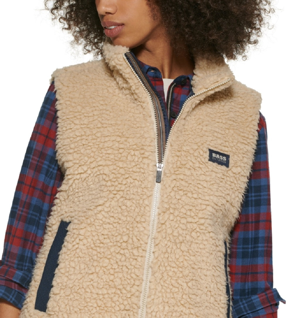 Bass Outdoor Women's Route Hiking Faux Sherpa Vest Brown Size Medium