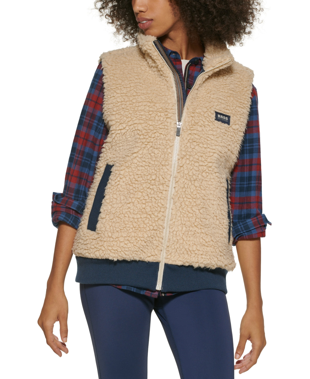 Bass Outdoor Women's Route Hiking Faux Sherpa Vest Brown Size Medium