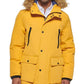 Club Room Men's Parka With A Faux Fur Hood Jacket Yellow Size X-Large
