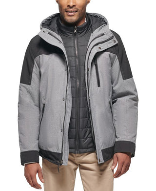 Club Room Men's 3 In 1 Hooded Jacket Gray Size X-Large