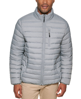 Club Room Men's Down Packable Quilted Puffer Jacket Gray Size Small