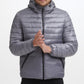 Kenneth Cole Men's Sherpa Lined Midweight Puffer With Hood Gray Size Small