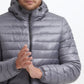 Kenneth Cole Men's Sherpa Lined Midweight Puffer With Hood Gray Size Small