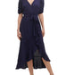 Kensie Women's Ruffled Long Maxi Dress Blue Size 6