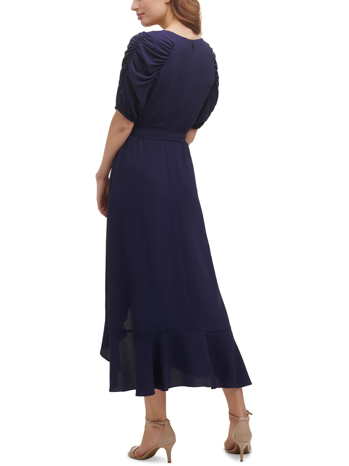 Kensie Women's Ruffled Long Maxi Dress Blue Size 6