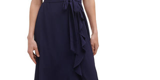 Kensie Women's Ruffled Long Maxi Dress Blue Size 6