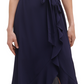 Kensie Women's Ruffled Long Maxi Dress Blue Size 6