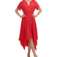 Kensie Women's Handkerchief Hem Midi Dress Red Size 10