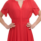 Kensie Women's Handkerchief Hem Midi Dress Red Size 10
