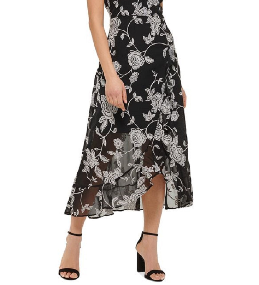 Kensie Women's Embroidered Midi Dress White Size 8