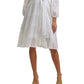 Kensie Women's Embroidered Faux Wrap Dress White Size 16