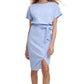Kensie Women's Blouson Wrap Dress Blue Size 14