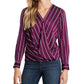 Vince Camuto Women's Long Sleeve Wrap Front Blouse Red Size X-Small