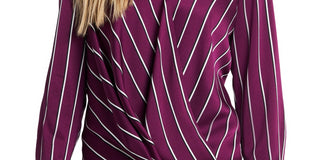 Vince Camuto Women's Long Sleeve Wrap Front Blouse Red Size X-Small