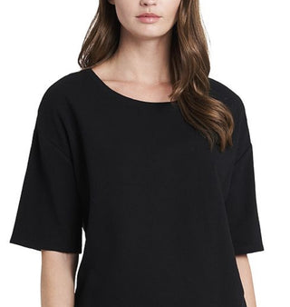 Vince Camuto Women's Elbow Sleeve French Terry Top Black Size X-Small