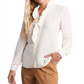 Riley & Rae Women's Piper Ruffled Blouse White Size Medium