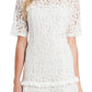 CeCe Women's Ruffle TrimLace Mini Dress White Size 2