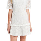 CeCe Women's Ruffle TrimLace Mini Dress White Size 2