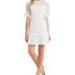 CeCe Women's Ruffle TrimLace Mini Dress White Size 2