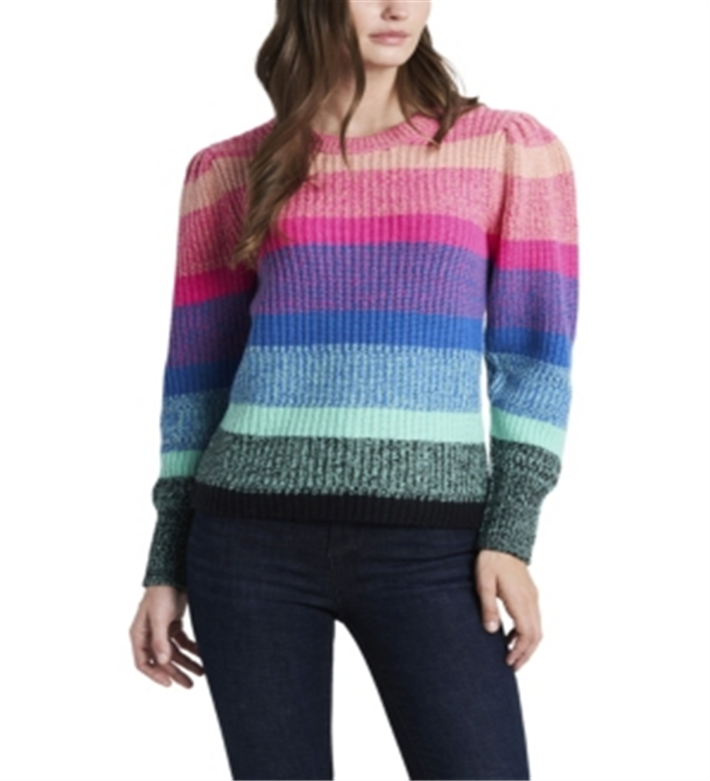 Vince Camuto Women's Long Sleeve Color Block Sweater Pink Size XS