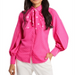 Riley & Rae Women's Camille Bow Neck Blouse  Pink  Size XL