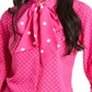 Riley & Rae Women's Camille Bow Neck Blouse  Pink  Size XL