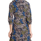 Riley & Rae Women's Ruffled Tie Floral 3/4 Sleeve Surplice Neckline Short Party Wrap Dress Blue Size 6