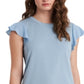 Riley & Rae Women's Suzi Flutter Sleeve Top Blue Size Large