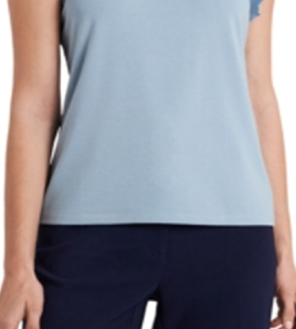 Riley & Rae Women's Suzi Flutter Sleeve Top Blue Size Large