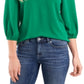 CeCe Women's V Neck Top Green Size Medium