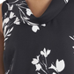 Vince Camuto Women's Darted Pleated Vented Sides Pullover Printed Sleeveless Cowl Neck Top Black Size Large