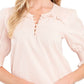 CeCe Women's Clip Dot Puff Sleeve Blouse Pink Size Large